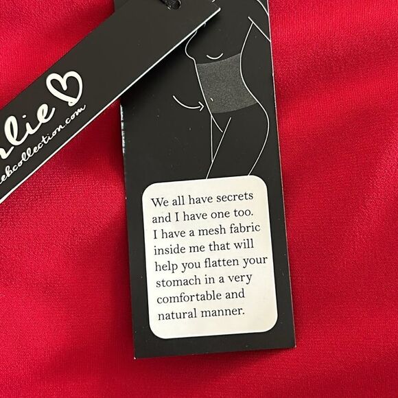 Red Midi Cowl Neck Sexy Red Charlie Tummy Control Semi Formal Dress XL - NWT - Picture 7 of 7